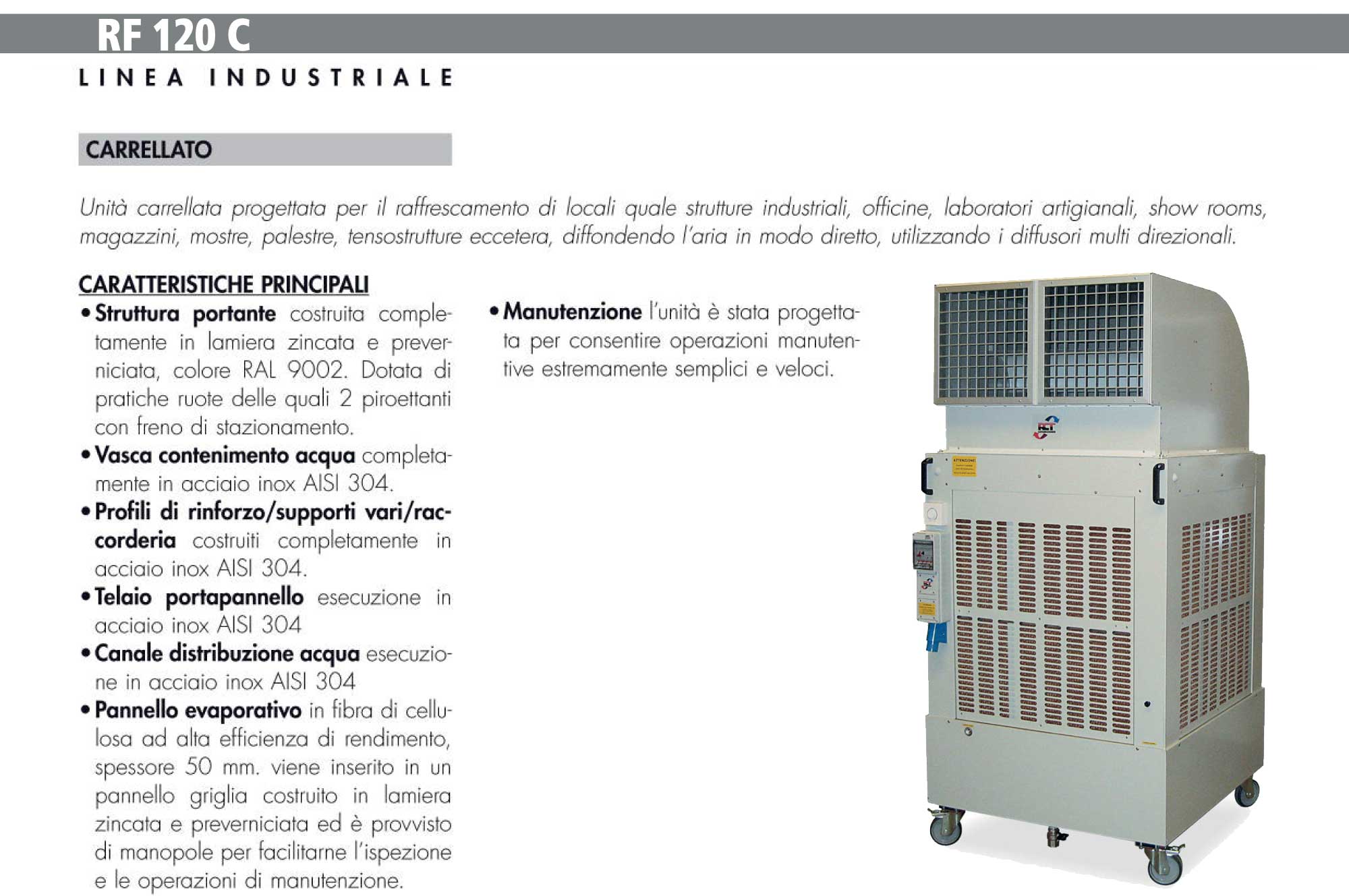Raffrescatori evaporativi industriali RF_120-C