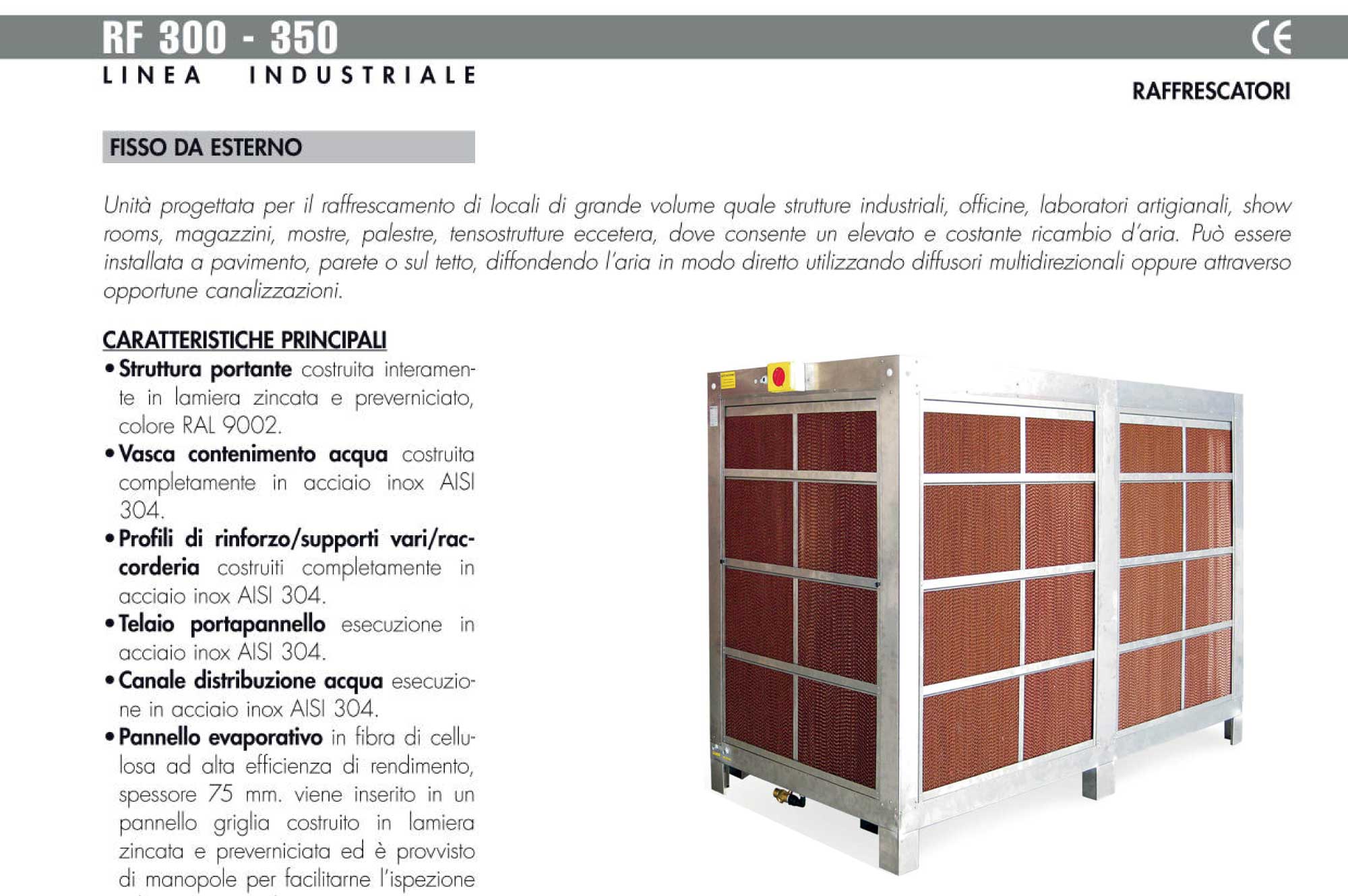 Raffrescatori evaporativi industriali RF 300-350