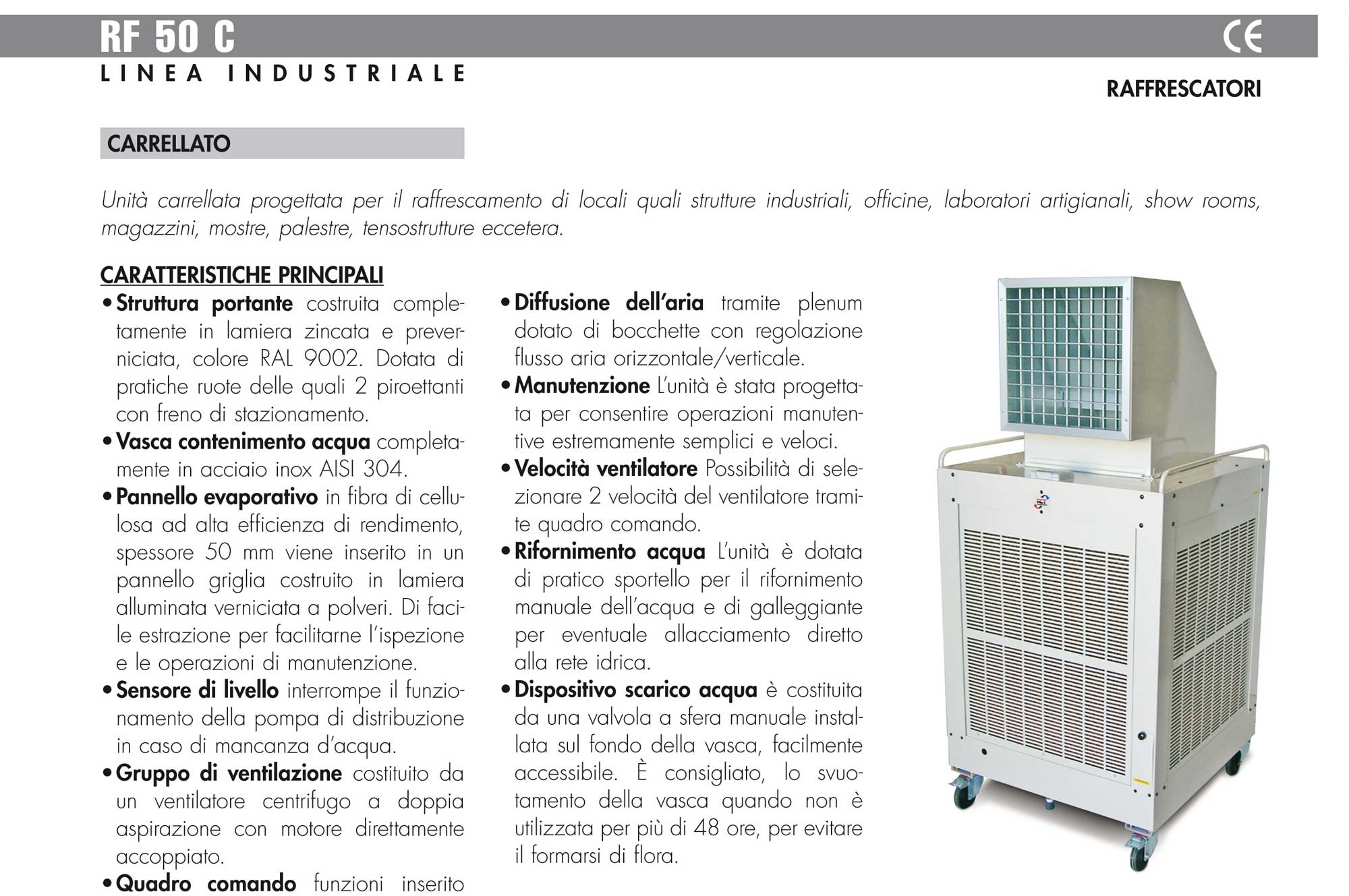 Raffrescatori evaporativi industriali RF 50-120